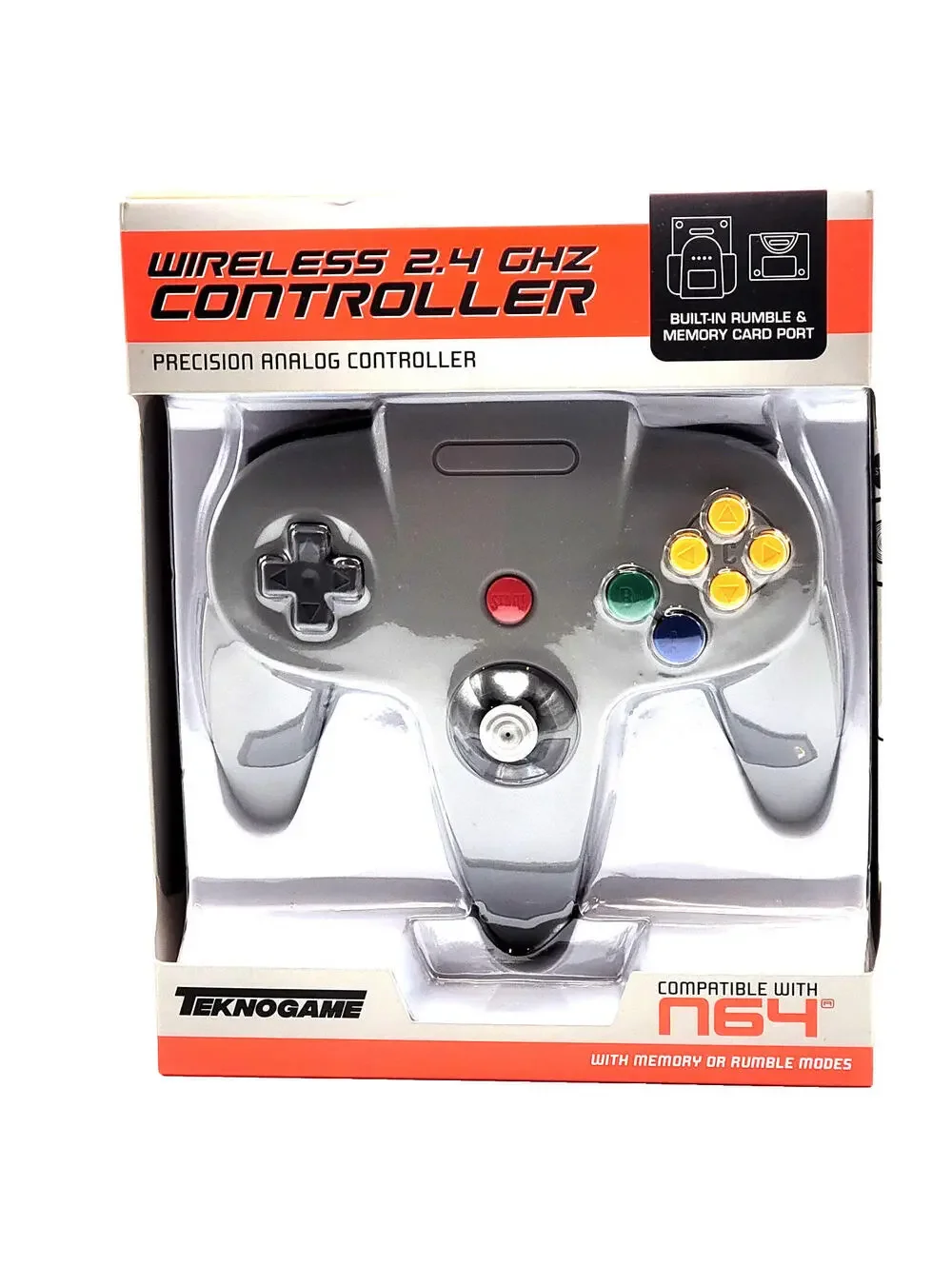 Nintendo 64 Wireless Controller 2.4 Ghz for N64 - TeknoGame® - Brand New in Box